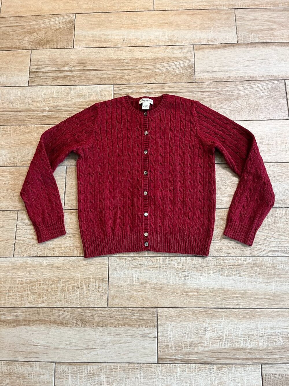 Womens Eddie Bauer Red Knit Sweater Cardigan - S
